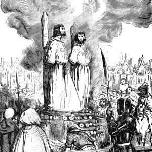 MA-Templiers-3 Jacques de Molay malédiction des rois maudits sur son bûcher